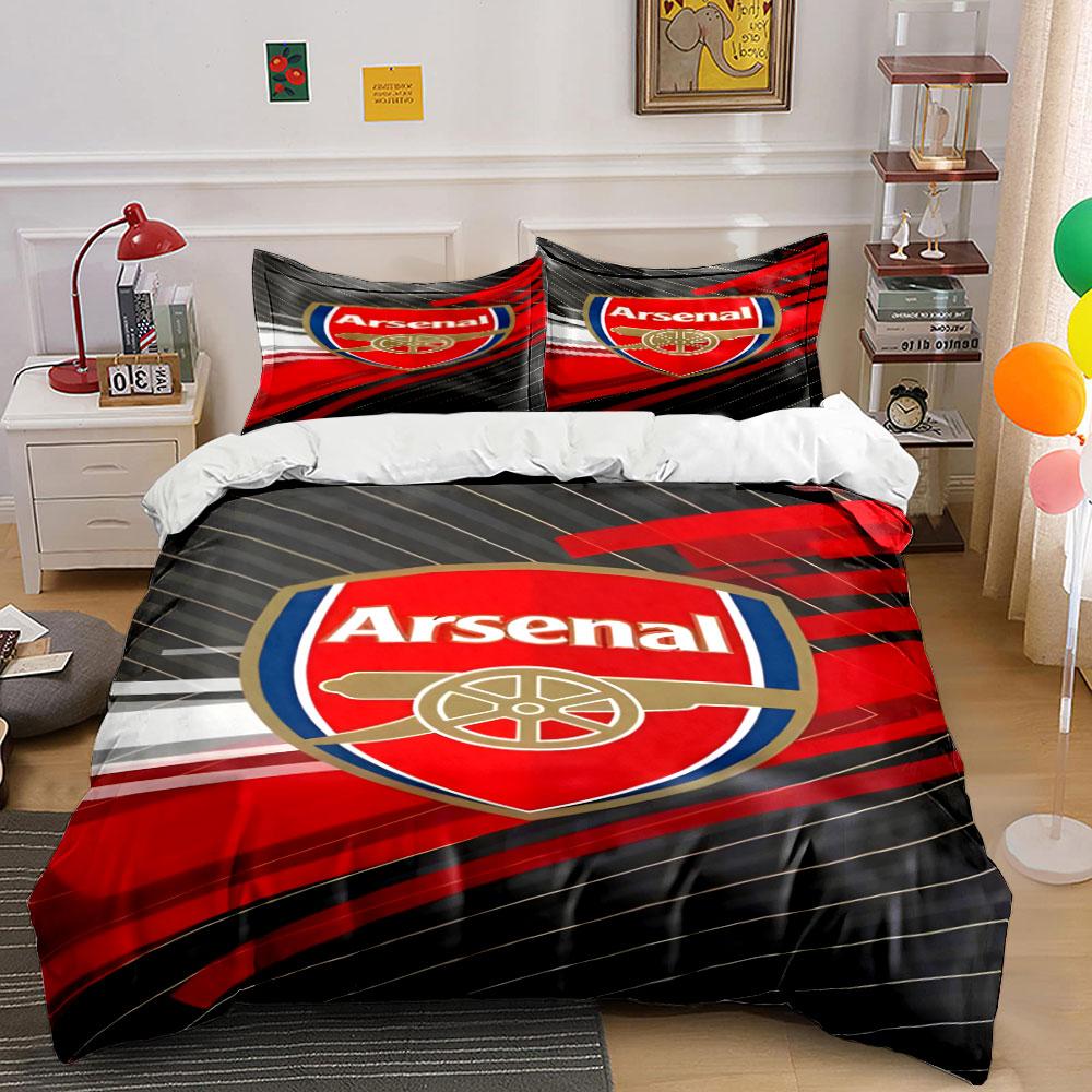 Conception du logo Arsenal rouge. Ensembles de literie Ensembles de housses de couette Housses de couette Taies d'oreiller(1 * Housse de couette 2 * Taies d'oreiller sans couette)