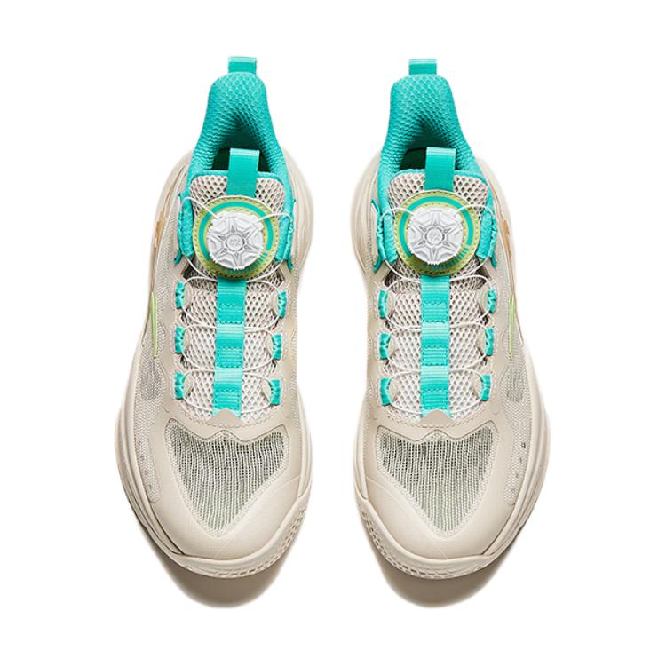 Anta Kids KT Comfortable Sports Non-Slip Shock Absorbing Wear-Resistant Low-Top Basketball Shoes Kids sneaker Gray Green A312421107-4