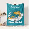 Custom Name Garfield Hug Flannel Blanket Throw Blanket Soft Warm Sofa Bed Home Decor Unique Gift