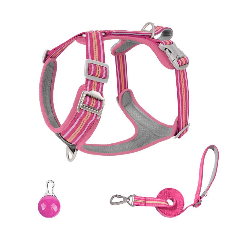 Shock-Absorbing Reflective Dog Harness with Double Handle for Large Breeds