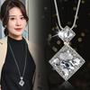 Geometric Crystal Chic Pendant Long Necklace For Women Ideal For Sweaters And Winter Fashion
