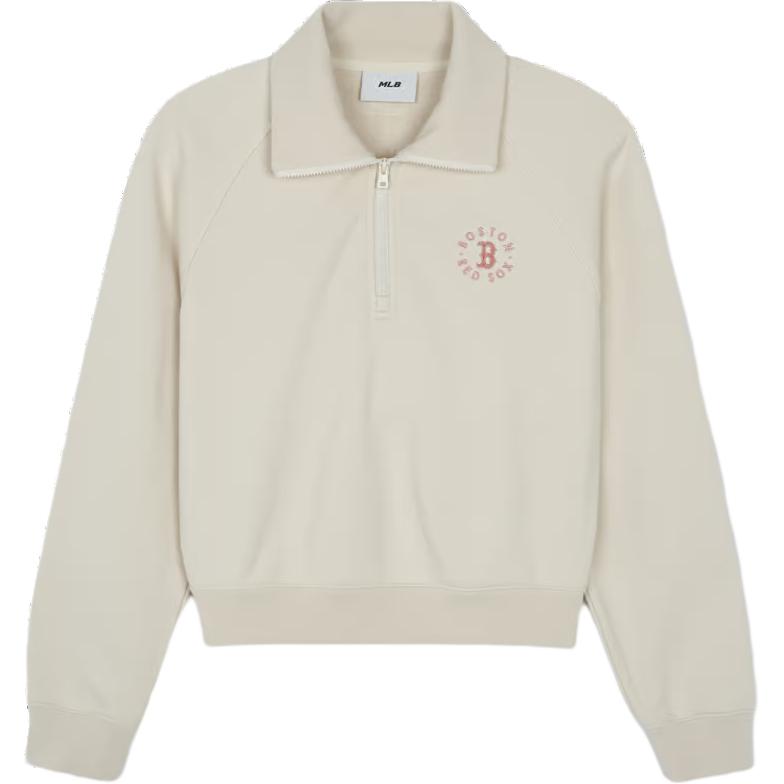 New MLB Basic Collection Boston Red Sox Sweatshirt Women's Dark Cream 3FMTB0344-43CRD