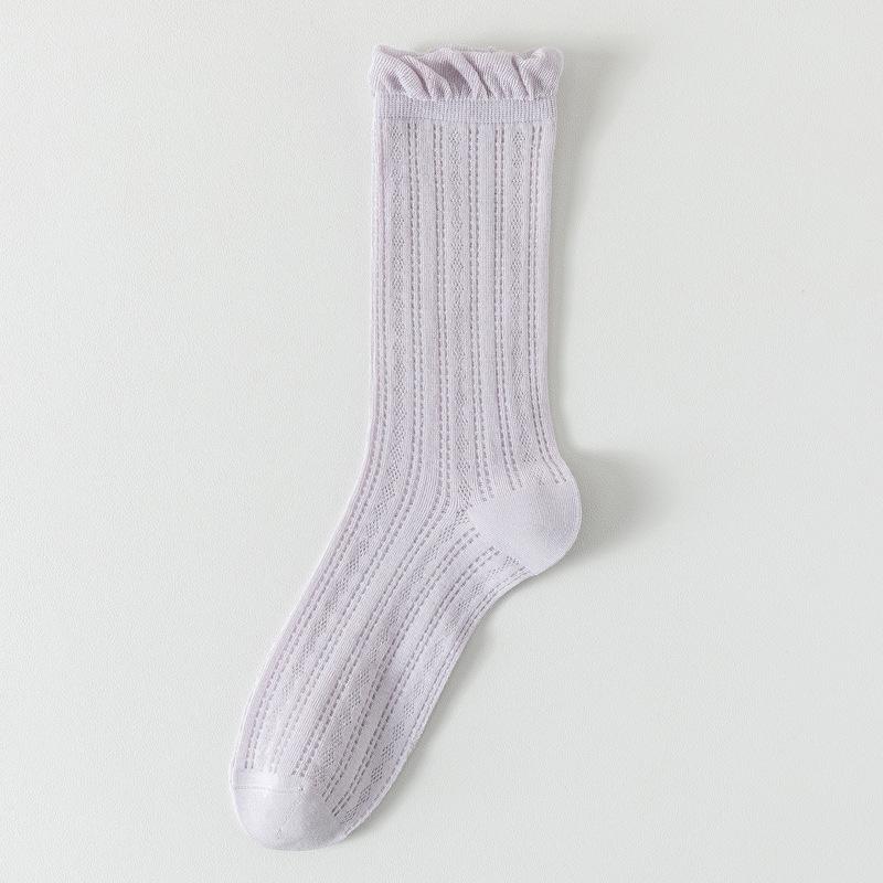 Meias de Algodão Puro Femininas de Verão Finas Absorventes de Suor Respiráveis de Malha Algodão Inferior de Tambor Algodão Felpudo