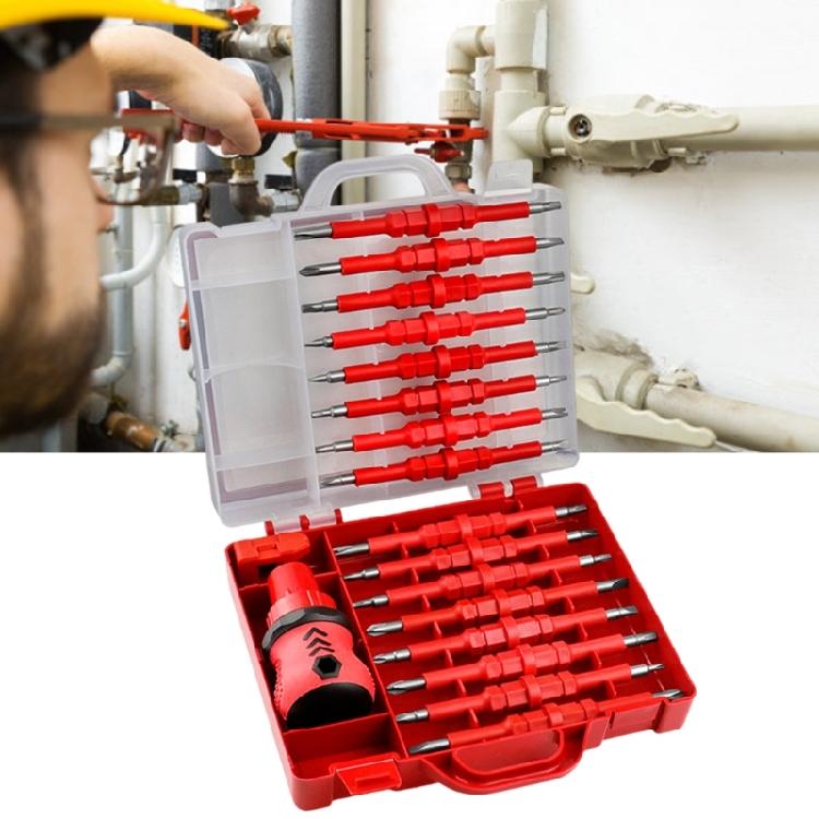 Professional 34 In 1 Ratchet Screwdriver Kit With Interchangeable Magnetic Head with Nonslip Handle For Electrical