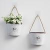 Semicircular Metal Wall Planter with Jute Rope for Green Plants and Flowers