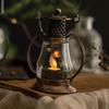 Retro LED Candle Lantern Light Portable Electronic Desktop Hanging Night Lamp Ornaments Garden Hanging Decoration Lantern