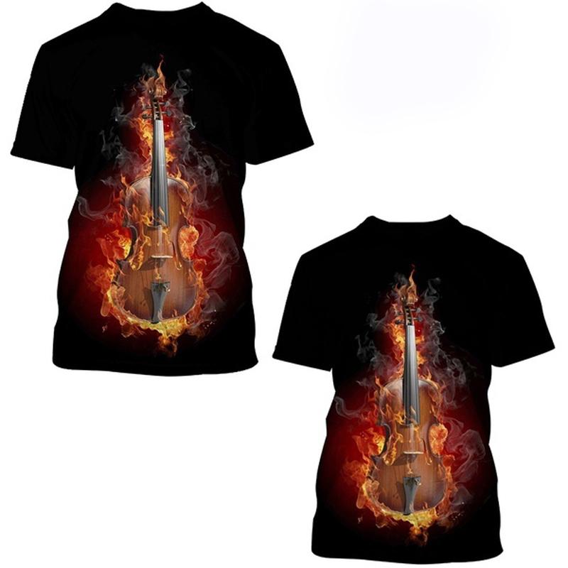 Sommer Mode Spaß Gitarre Grafik T Shirts für Männer Neue Casual Trend Persönlichkeit Harajuku Gedruckt Rundhals Kurzarm Tops
