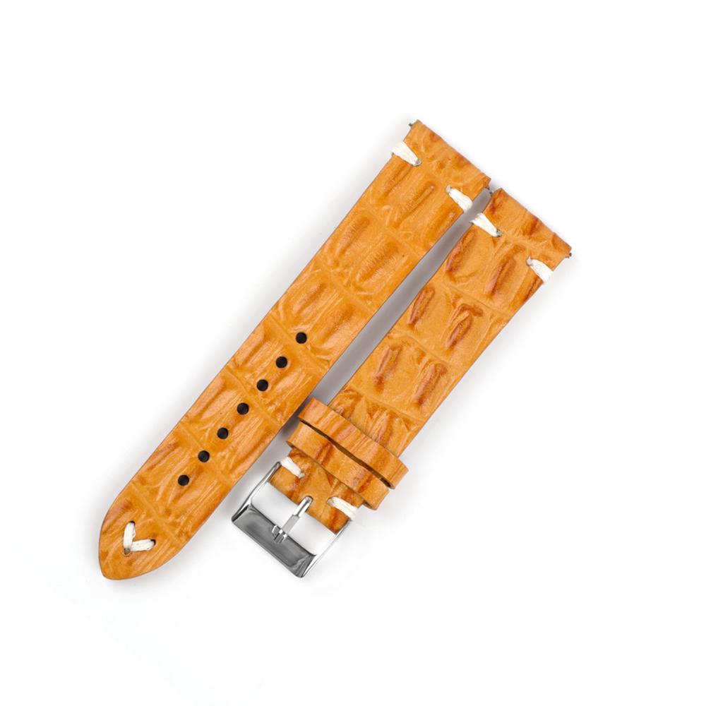 Crocodile Genuine Leather Watch Band Bracelet 18mm 20mm 22mm 24mm Black Coffee Alligator Cowhide Watch Strap for Men Women