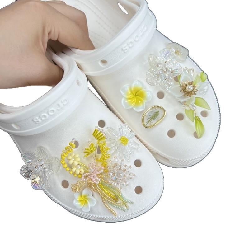 Rural Style, Hand Woven, Wheat Ear Flower Shoe Flower, Hole Shoe Buckle, Flower Shoe Upper Decoration, Detachable, DIY Shoe Buckle