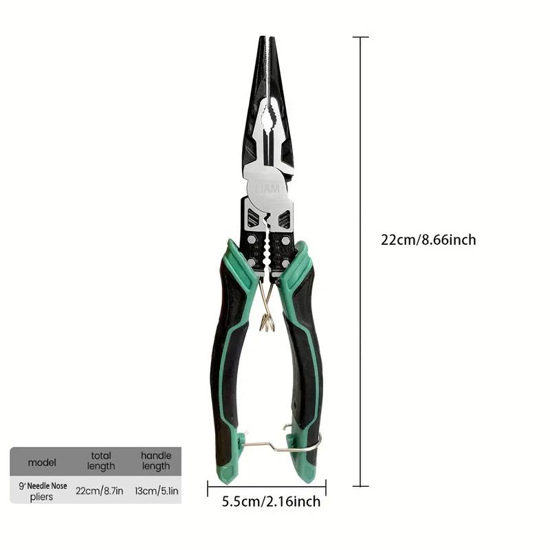 Multifunctional Diagonal Pliers Hardware Wire Cutters Professional Electrician Anti Slip Durable Universal Repair Tools Pliers 9inch Needle pliers