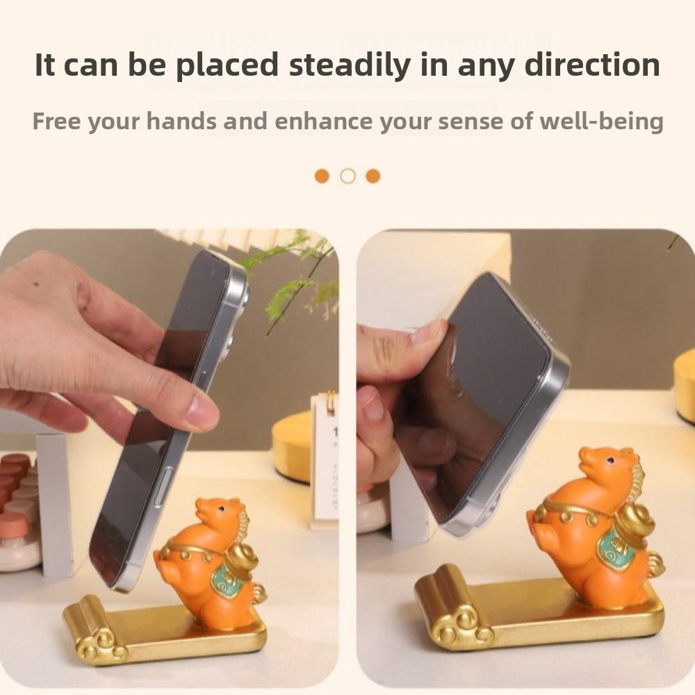 Pony Shape Mobile Phone Stand Horse Mascot Cell Phone Bracket  Desktop Ornaments