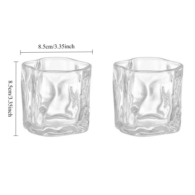 280ml/9.6oz Luxury Whiskey Glass High End Cocktail Glass Multi Colored Wine Glasses Party Bar Creative Irregular Twist Glass Cup 280ml