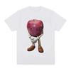 Summer Round Neck Funny Apple Pattern Top Fashionable Casual Pure Cotton Short Sleeved Men's and Women's Unisex T-shirts