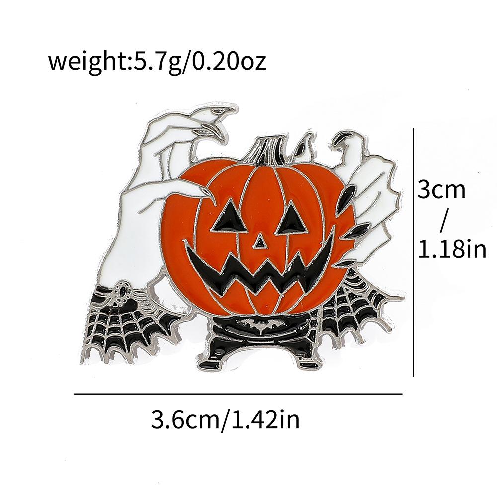 Хэллоуин Ужасы Стиль Тыква Металлическая Значок Руки Призрака Забавный Маленький Тыква Сплав Капельная Брошь