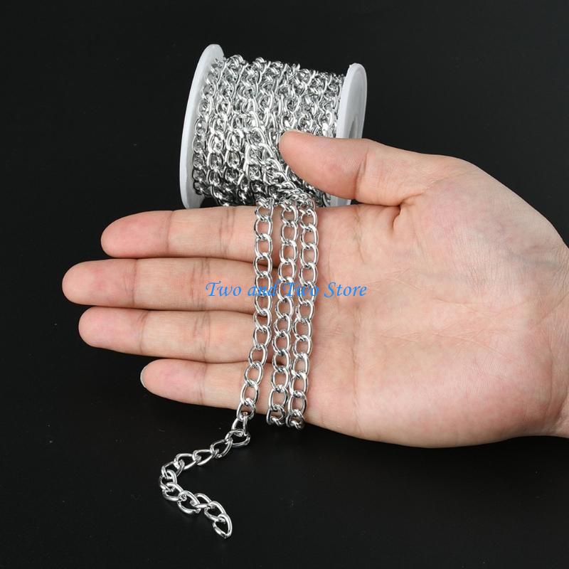HX6F Silver Golden Chains Twisted Cable Crucifix Necklace Finding Chains for DIY