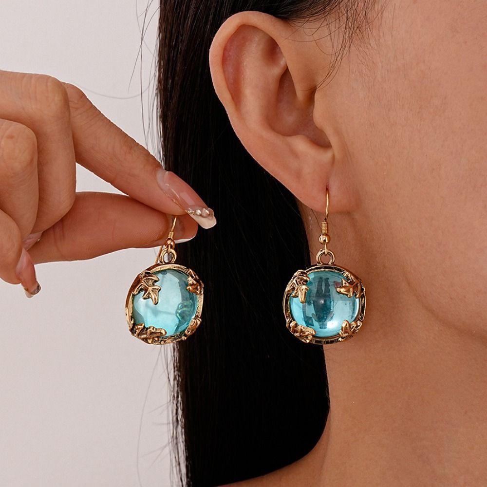 

Fashion Bracelet Light Luxury Clavicle Chain Blue Necklace Earring Jewelry Gifts Earring