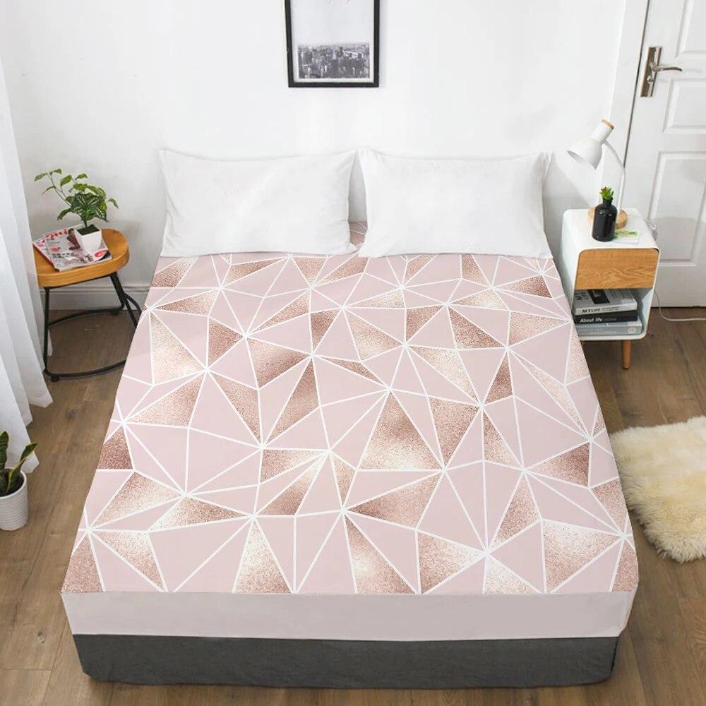 Mattress Cover Fitted Sheets With Elastic Band Bedsheet Bed Sheet Linens 160X200/200X220CM Size 3D Printed Pink Cactus