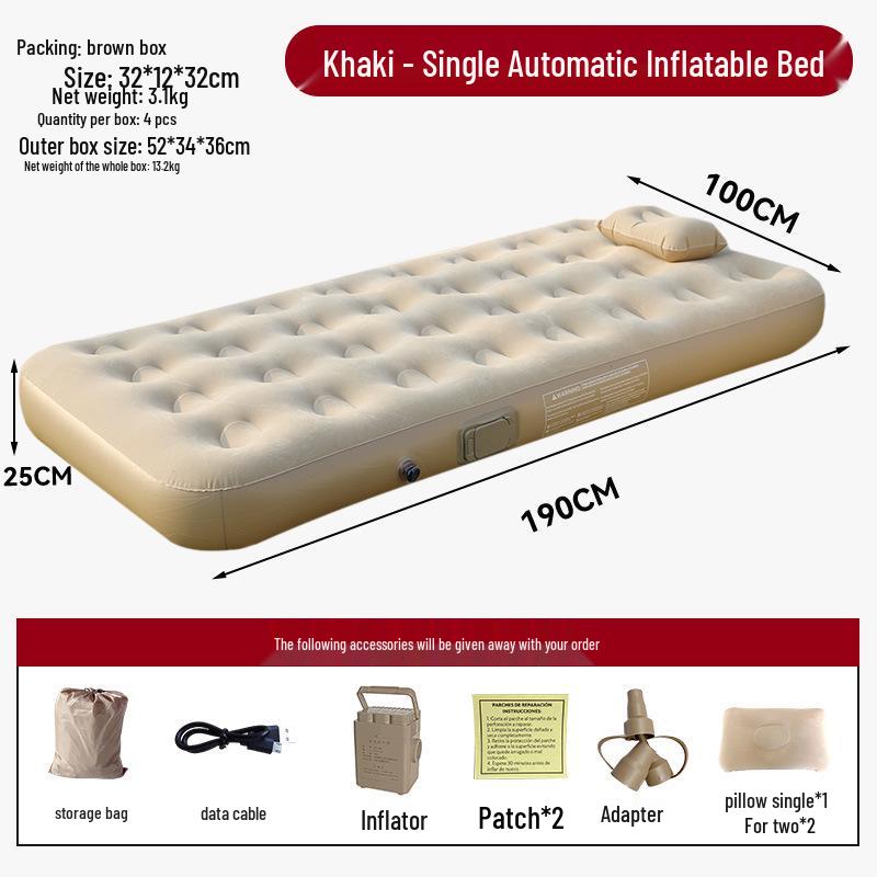 Office Nap High-Grade Flocking Inflatable Bed - Easy Storage, Lightweight, One-Button Setup Sleeping Pad