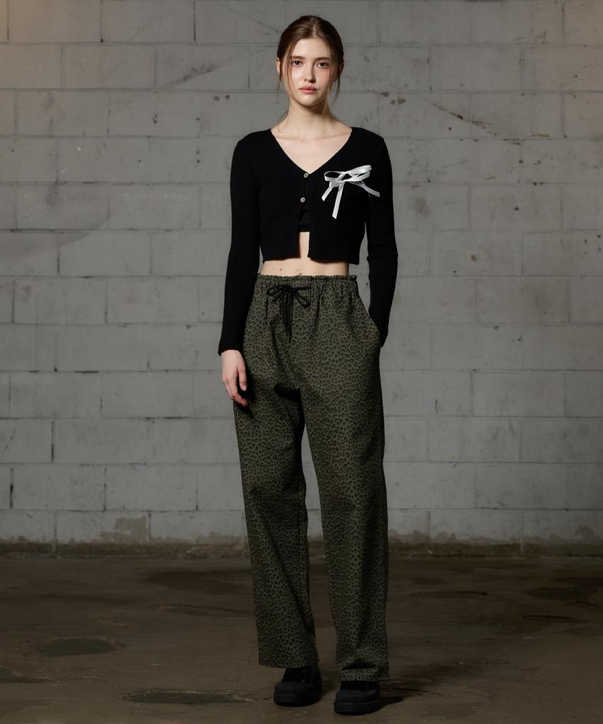 Alikim Leopard Wide Pants - Khaki