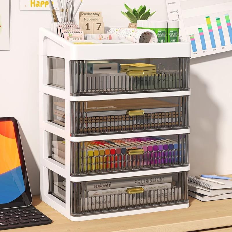 Desktop Jewelry Organizer Box Multi-Layer Storage for Office Stationery Pencils Student Supplies Bedroom Study Desk Organization