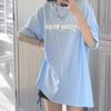 Spring/Summer 2024 Trendy Loose Fit Cotton T-Shirt for Students - Mid-Length, Short-Sleeve