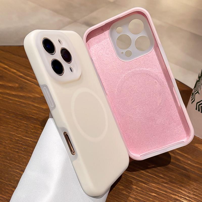 Original Jelly Liquid Silicone Magnetic for Magsafe Case for iPhone 16 14 13 12 15 Pro Max Lens Protection Shockproof Soft Cover