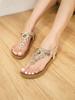 New Summer Flat Pinfoot Rhinestone Comfortable Beach Sandals Women