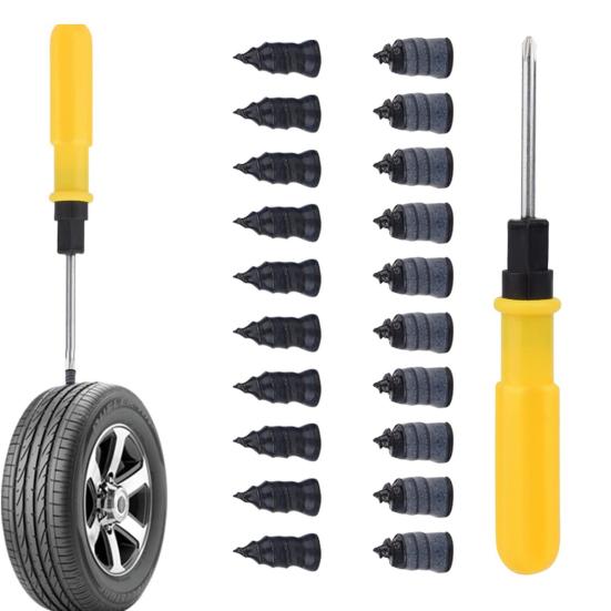 Vacuum Tire Sealant Nails Kit Durable Heavy-Duty Tire Stoppers Spiral Rubber Nails Quick Self-Service Repair Tools