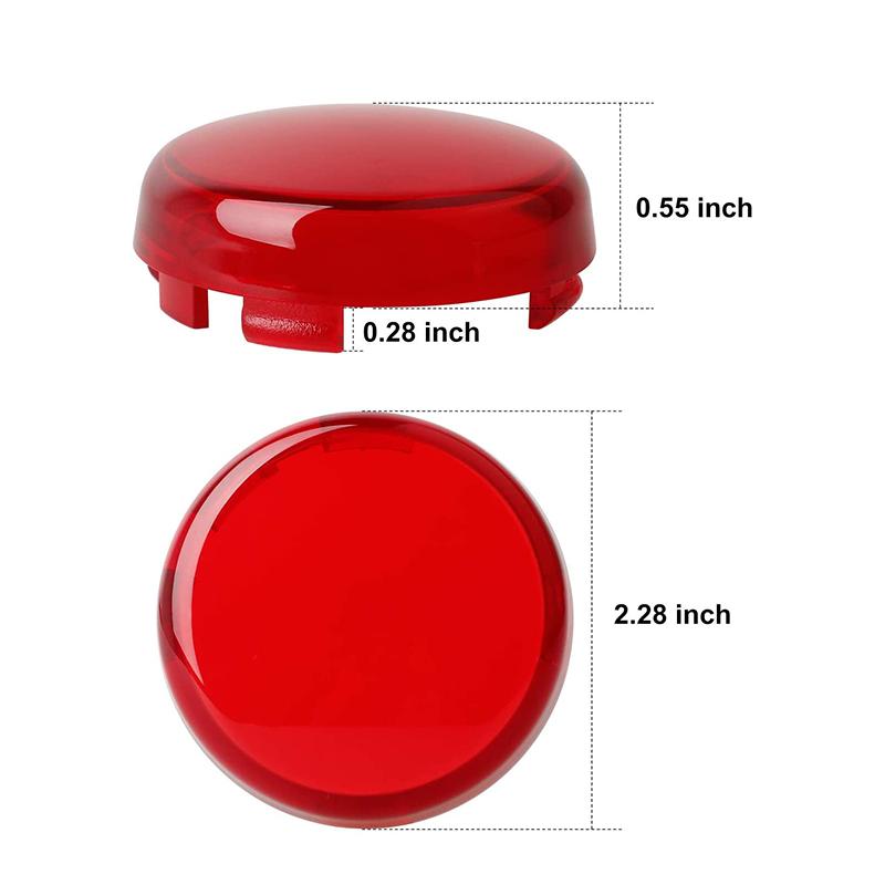 Motorcycle Bullet Turn Signal Light Lens Cover Red Smoke Clear ABS Plastic Indicator Blinker Shell Case Replacement for Harley Sportster Dyna Softail
