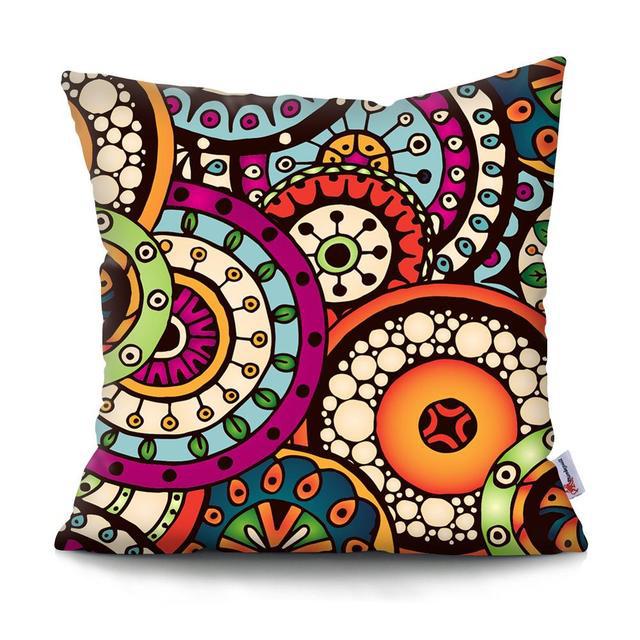 Home Decor Colorful Mandala & Geometric Printed Pillowcases Pattern Cushion Cover Suitable for Sofa Bedroom Car Pillow Cover