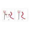 Serre-tête cornes de diable d'Halloween et queue et sceptre ras du cou Accessoires de fête de costume de cosplay d'Halloween pour adulte