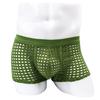 Men Sexy Hollow Out Shorts Briefs Low-rise Breathable Mesh Underwear Solid Color 3D