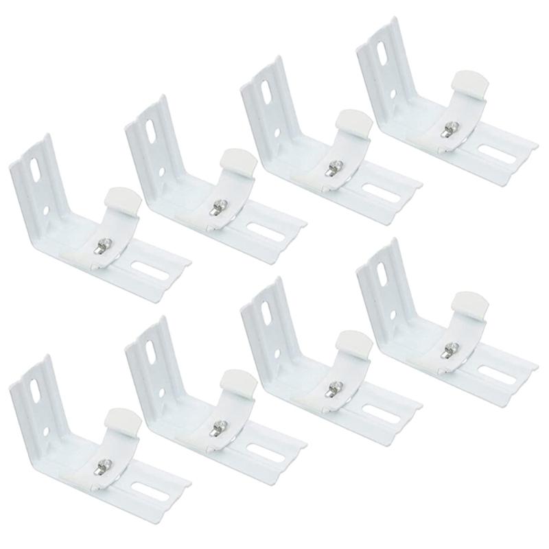 

8Pieces White Vertical Blinds L Shape Brackets Mounting Clips Iron Construction for Easy Installation In Various Setting 1