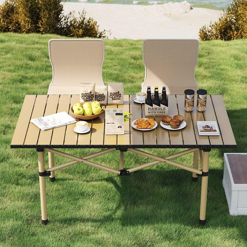 Adjustable Height Portable Folding Camping Table - Egg Roll Design