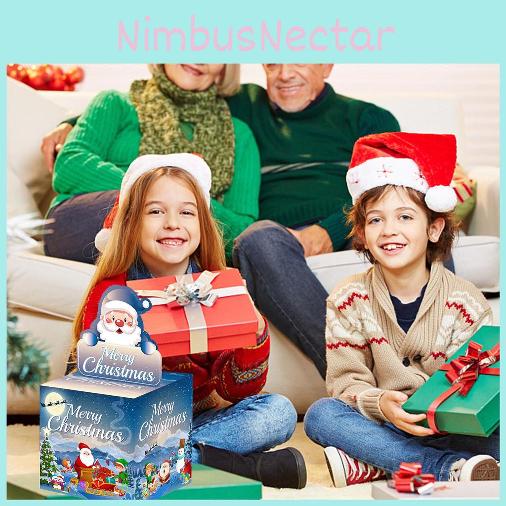 Christmas Claus Santa Party Props Gift Box With Paper Material Decor Events