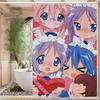Popular Anime Cute L-Lucky Stars Polyester Shower Curtain Waterproof Rust Resistant Grommet Easy Care Wipe Clean Durable