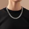 Men Stainless Steel Cuban Link Chain Necklace Hip Hop Streetwear Bold Minimalist Punk Neckpiece Chunky Gothic Jewelry Gift for Him Trendy Accessory