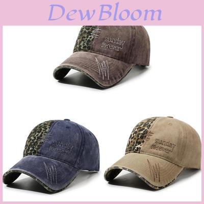 Vintage Leopard Print Baseball Cap With Embroidered Brim For Outdoor Sun Protection