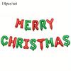 14pcs/set Merry Christmas Balloon Banner Set Aluminum Foil Balloon Christmas Party Decorations Festive Indoor Outdoor Decoration