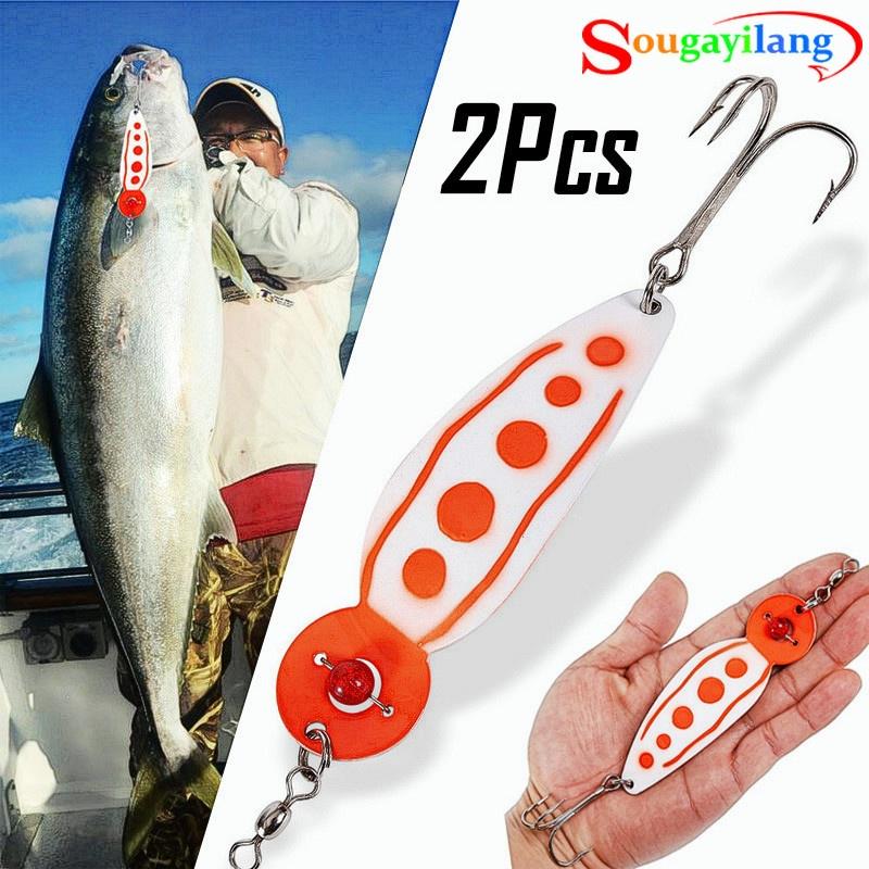 Buy Sougayilang 2pcs Metal Fishing Spoons Lures,Saltwater Hard Spinners