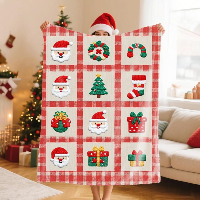 1pc Pink Chirstmas Blanket Snowflake Print Smooth Flannel Blanket for Home Living Room Bedroom Decor New  Christmas Gift