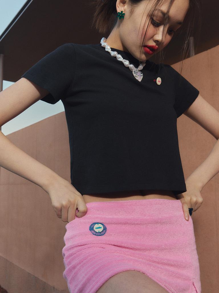 ASIF CALIE Medal Short Skirt Pants Pink