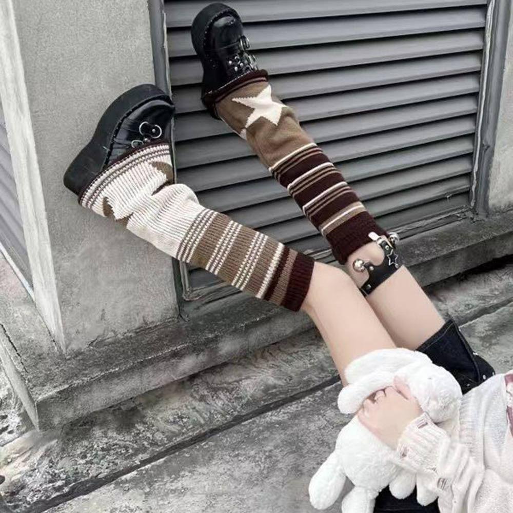 Knitted Leg Warmers Keep Warm Gothic Y2K Stockings Harajuku Boot Cuffs Cover Stockings  Gift