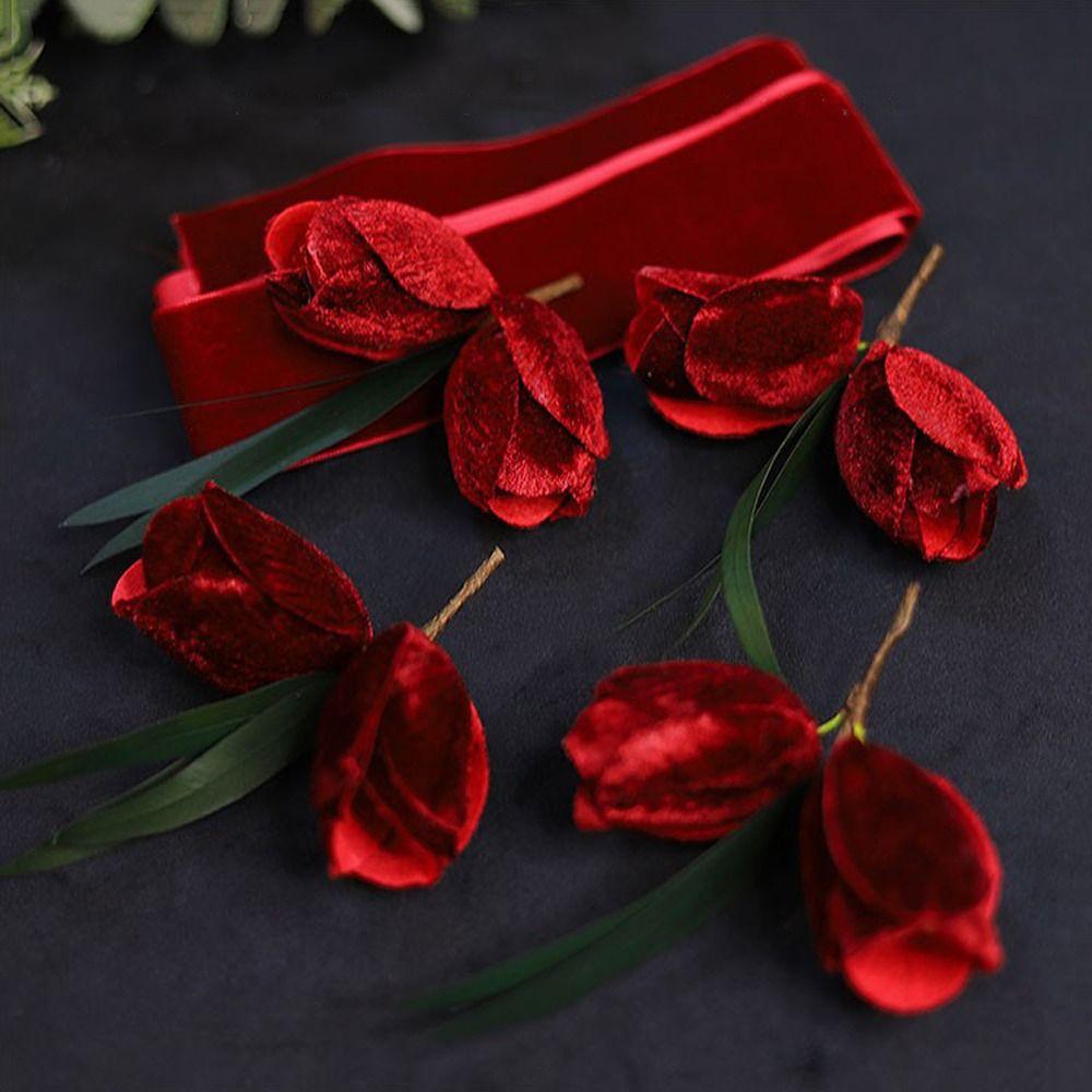 Hair Accessories Flower Hair Ribbon Women Hair Bands Brid Wedding Headband Velvet Korean Headwear