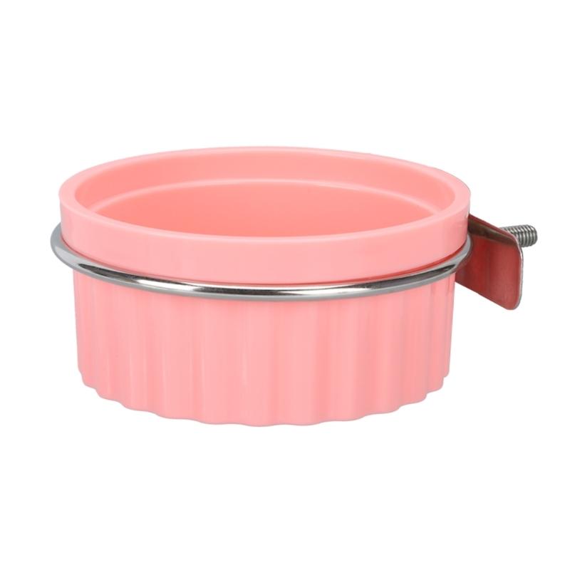 

Detachable Bird Feeding Dish Cup,Bird Cage Water Bowl,Parrot Food Bowl with Clamps Holders Birdcages Coops Water Feeders рожевий