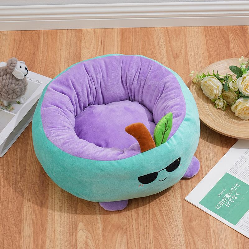 Pet Circular Nest Removable and Washable Plush Cat Nest Warm Pet Supplies Dog Bed Mat Cooling Pet Bed