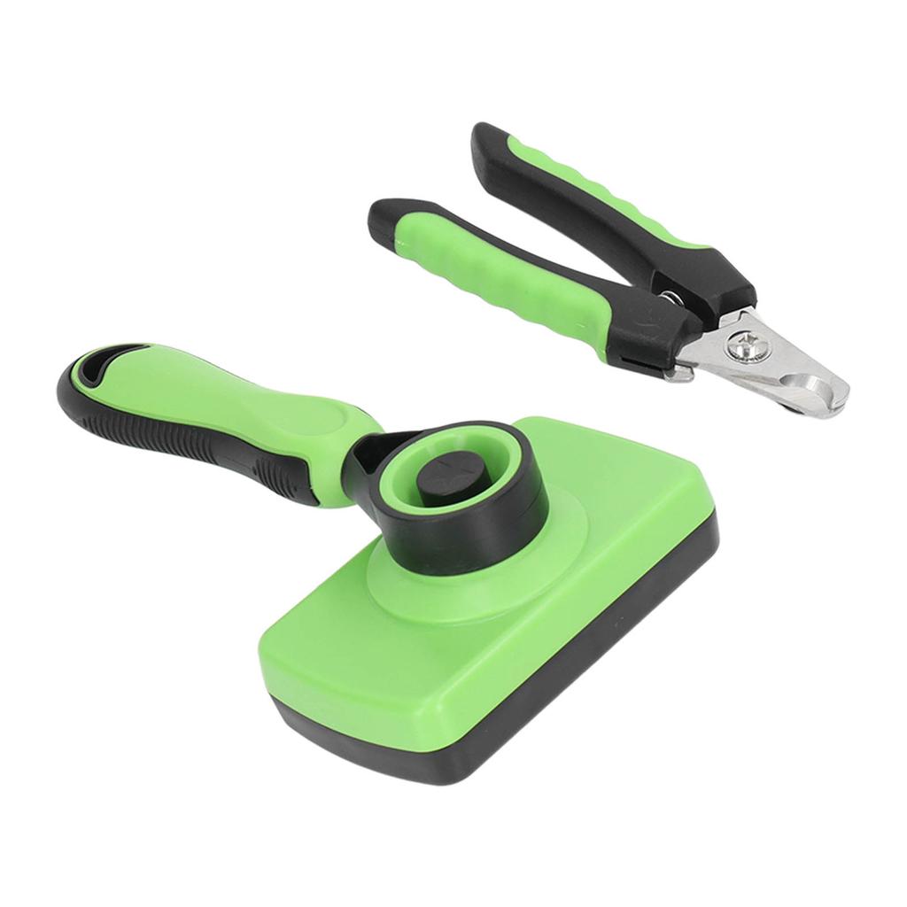 Pet Grooming Brush Nail Clippers Kit Pet Self Cleaning Brush and Nail Clippers Set for Dogs Cats
