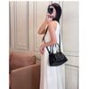 2024 Summer Woven PU Parachute Handheld & Crossbody Basket Bag with Metal Rope Buckle