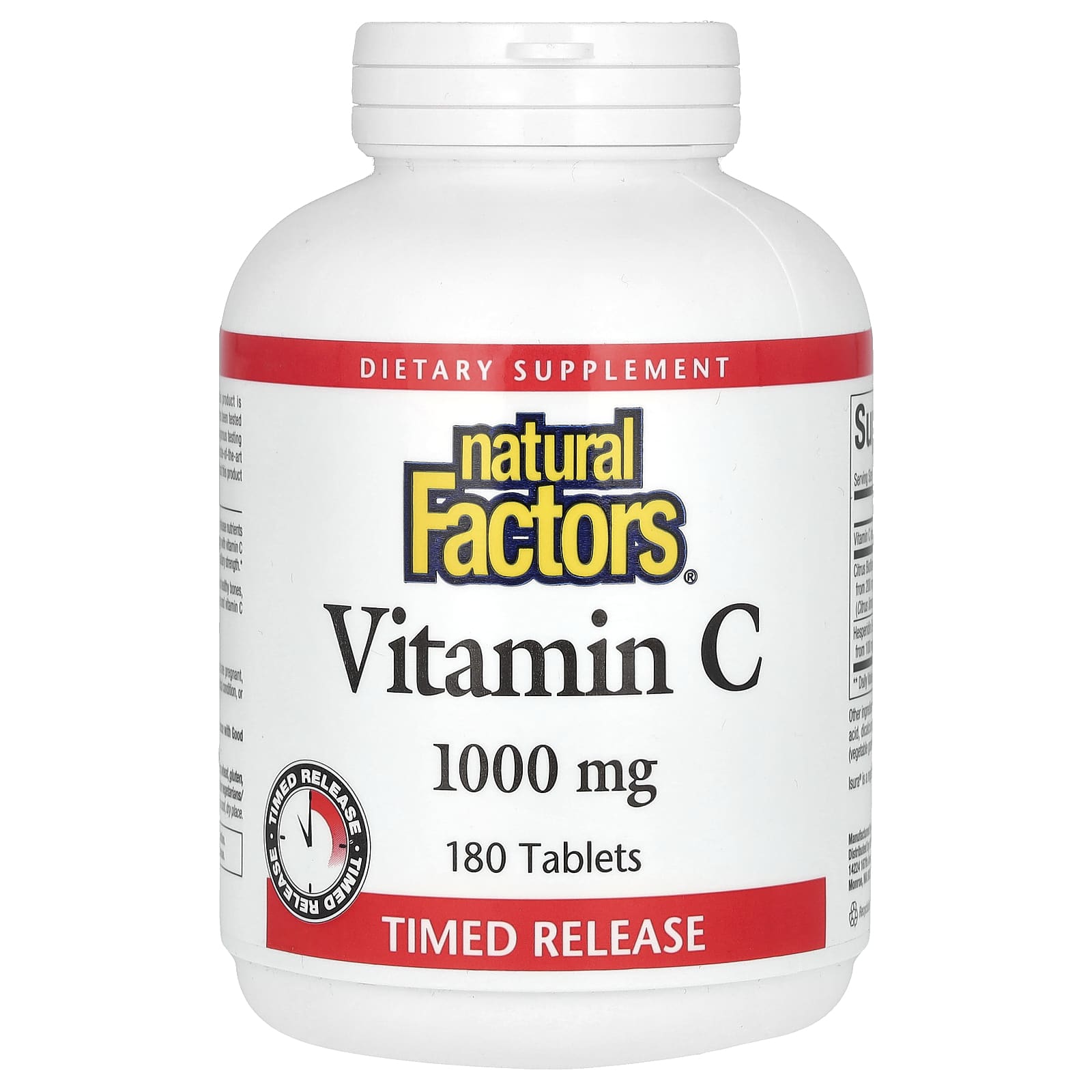 

Natural Factors, Vitamin C, sustained release, 1,000mg, 180 tablets