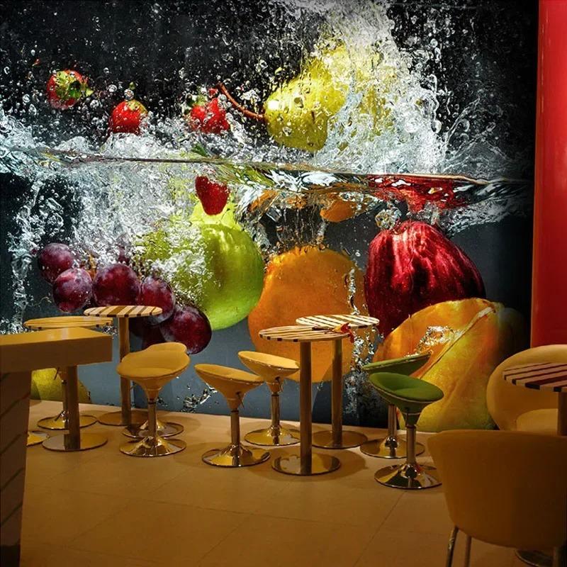 Modern Creative Fruit Wallpaper Pattern 3d Mural Dining Room Cafe Backdrop Wall Papers